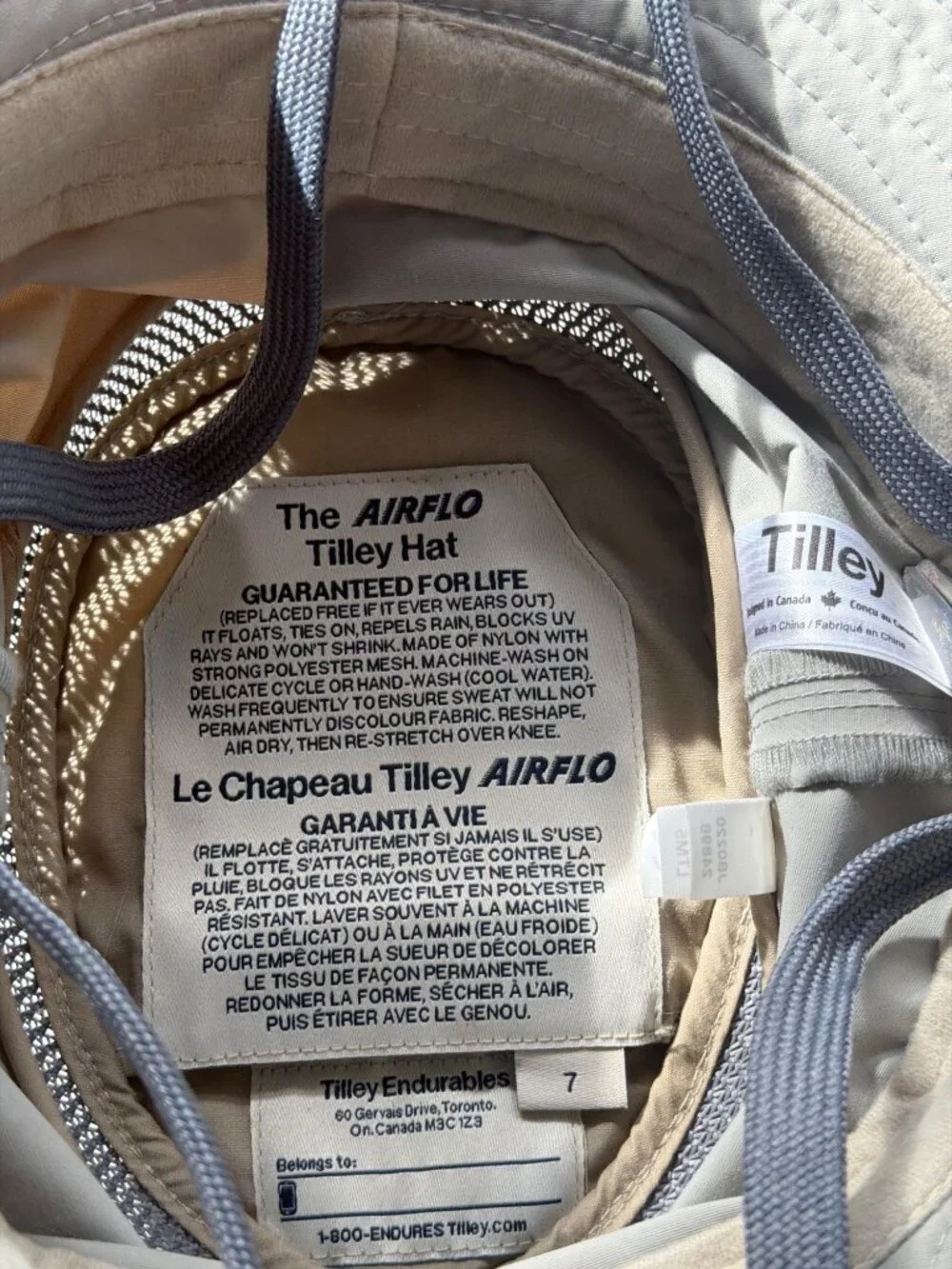 Tilley LTM5 Airflo Sun Hat Gray 7 Unisex Small